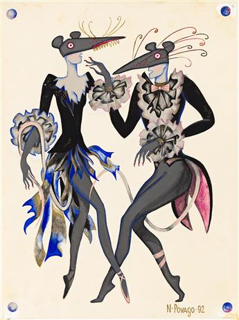NATALIA POVAGO (DATES UNKNOWN) Three costume designs for The Nutcracker.